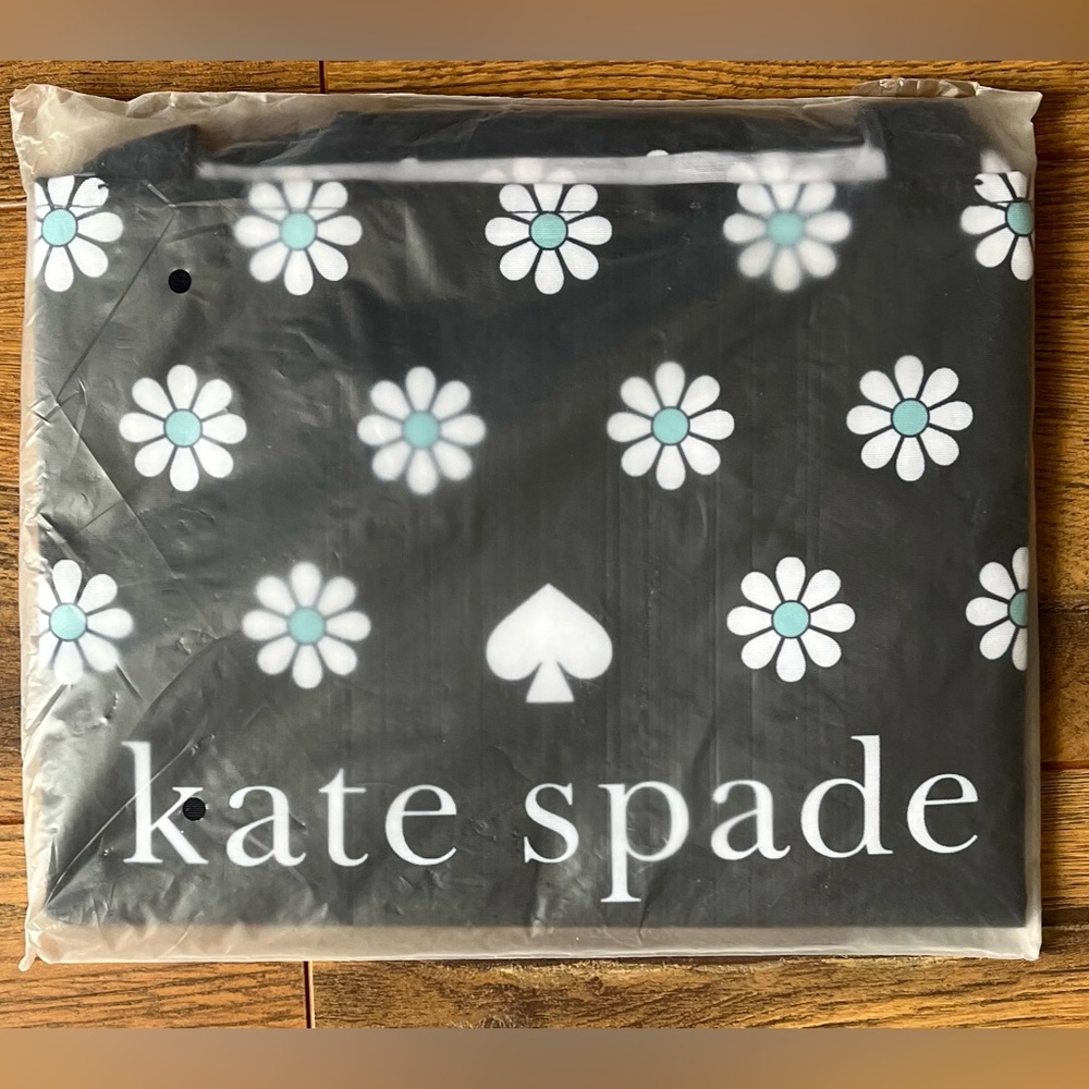 New Kate Spade Tote Navy White Daisies 25" x 15" XLarge Shopping Tote - Picture 3 of 4